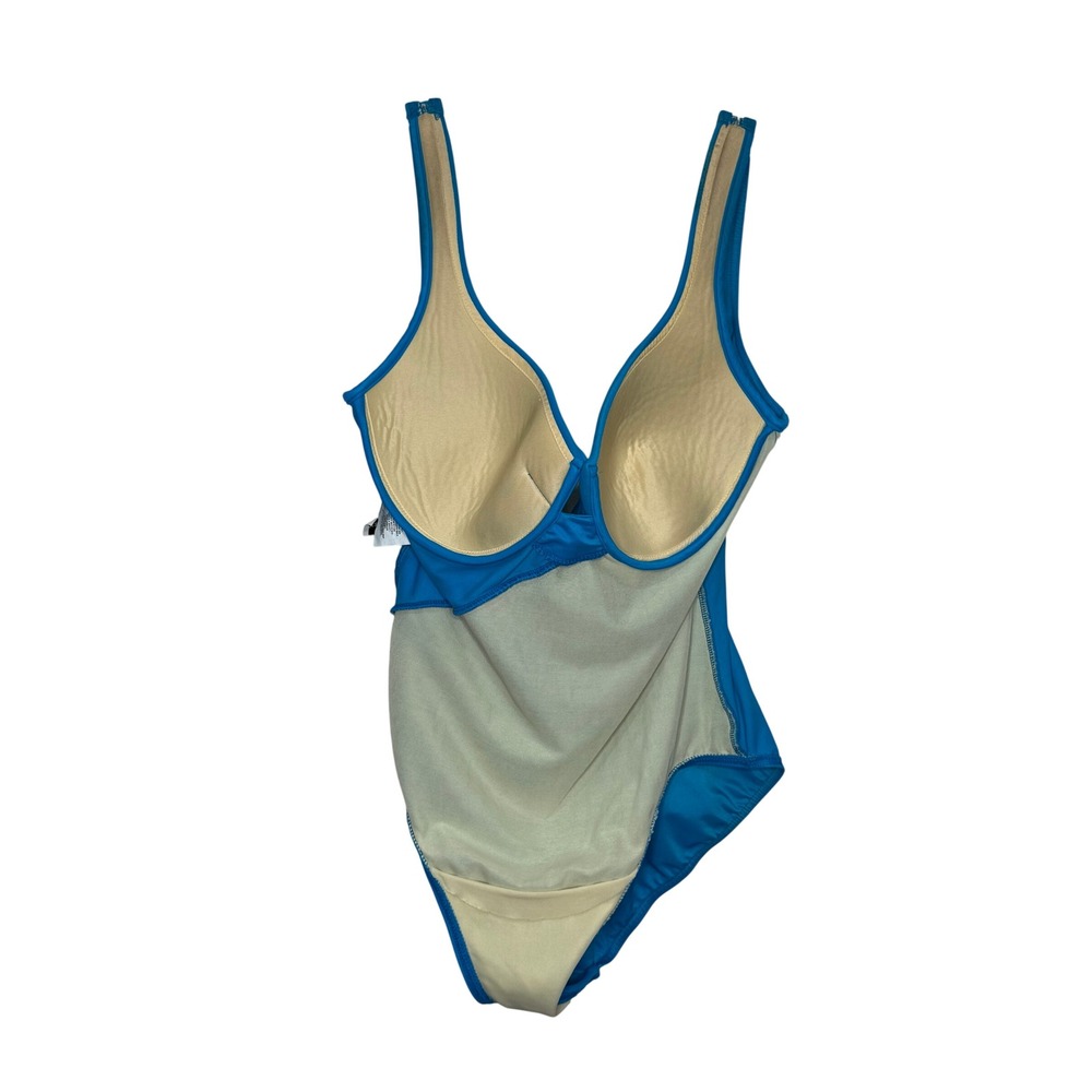 Miraclesuit Sanibel One Piece Swimsuit Women 12 Turquoise Blue Ruched 68866 - Picture 5 of 8
